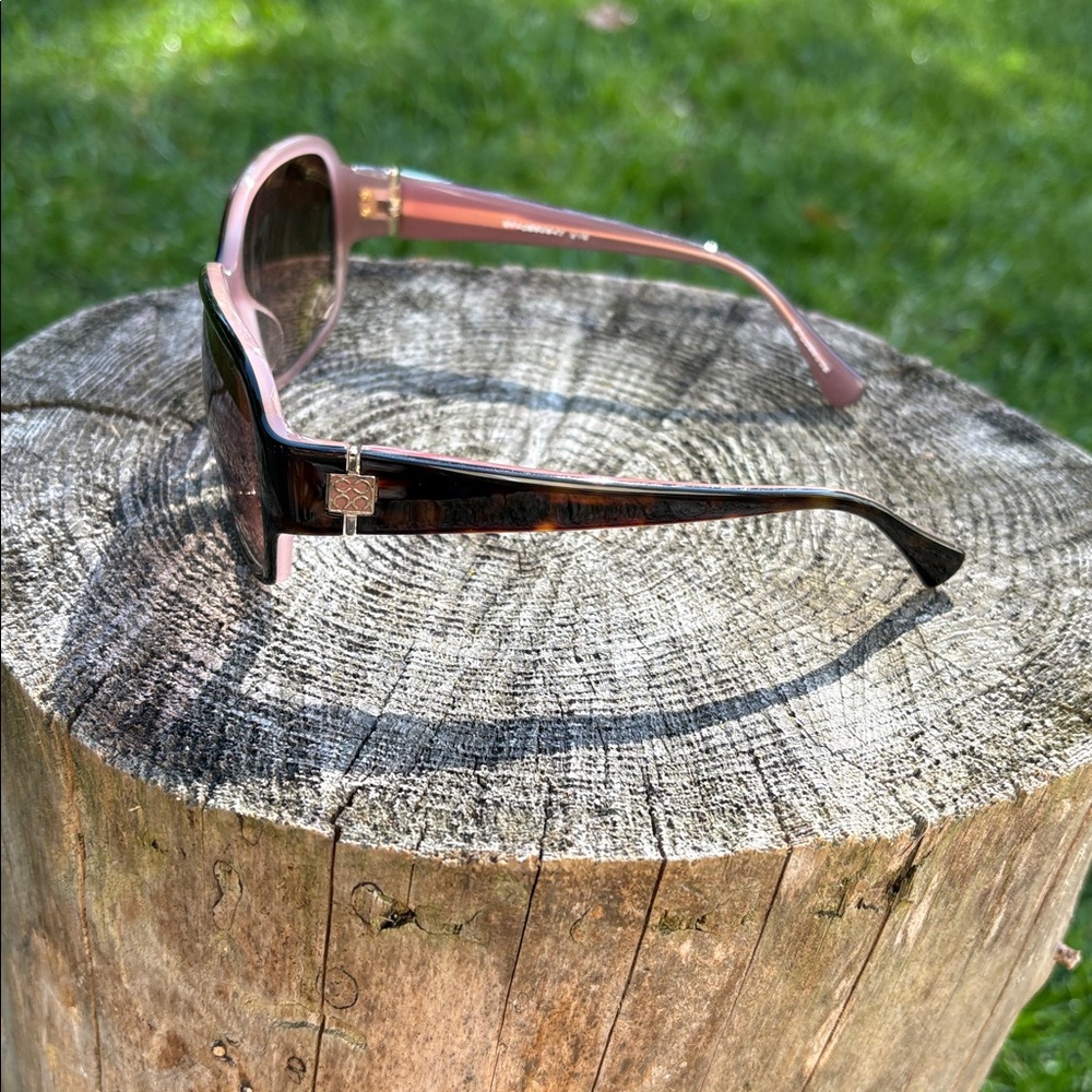 Coach Sunglasses with Brown Lenses and Pink Accents - Picture 3 of 4